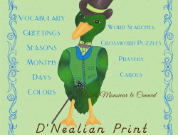 French Handwriting Copywork: DNealian Slant