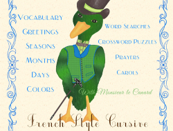 French Handwriting Copywork: French Style Cursive
