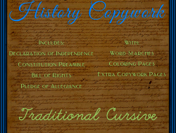 History Handwriting Copywork: Traditional Cursive