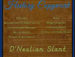 History Handwriting Copywork: DNealian Slant