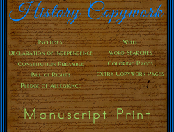 History Handwriting Copywork: Manuscript Print