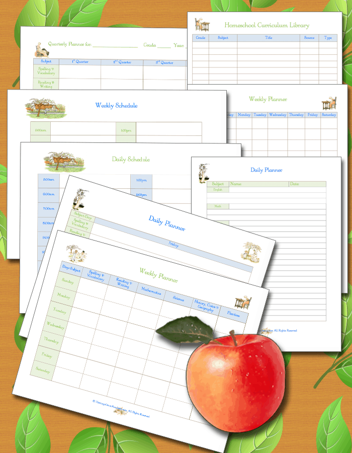 Homeschool Planning Pages Logs Forms Charts
