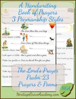 The Lord's Prayer Handwriting Book with Prayers and Psalm 23