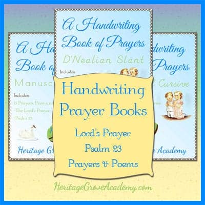 Three Books - The Lord's Prayer, Handwriting, Prayers and Poems, Psalm 23