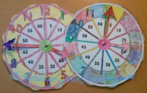 Easy way to teach counting by fives - with a fun clock craft - telling time for kids - homeschool.