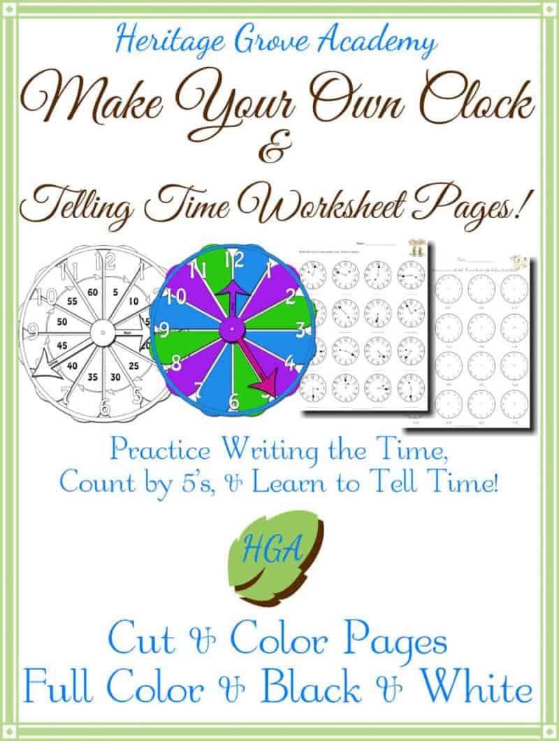 Cut Out Clock Pages - Time Telling Worksheets