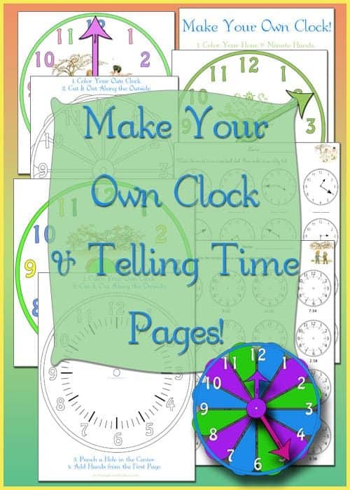 Cut Out Clocks - Tell Time Math Worksheets