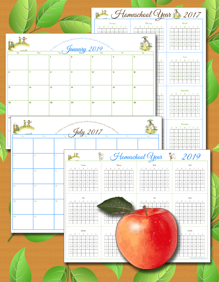 Homeschool Calendars and Planning Pages