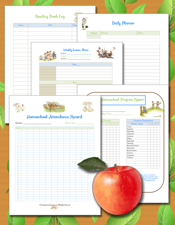 Homeschool Scholarship Records, Forms, Planning Pages