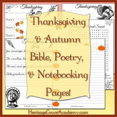 Turkey Leaves and Pumpkin Fall Pages for Homeschool