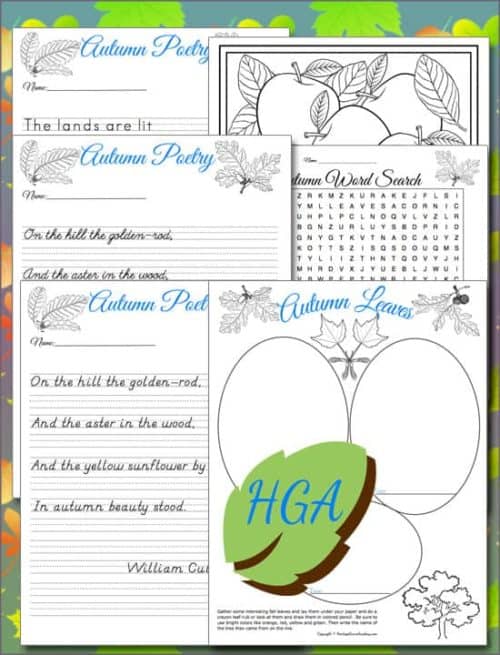Autumn Poetry and Fall Coloring and Notebooking Pages