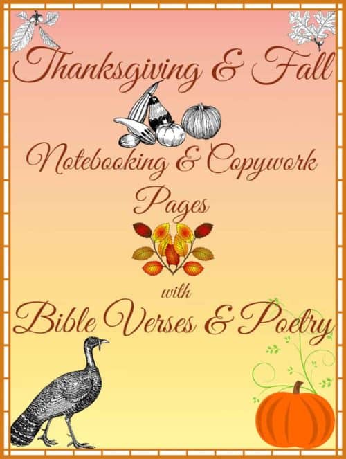 Thanksgiving Bible Verse and Poetry Handwriting and Fall Writing Pages