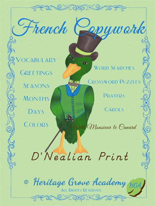 French Handwriting Copywork Homeschool Book