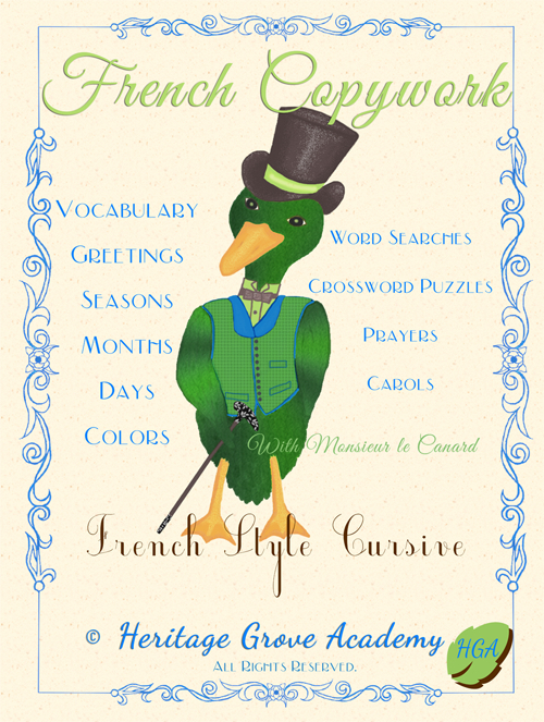 French Style Cursive Handwriting Penmanship Homeschool Book