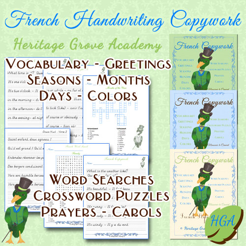 French Handwriting Copywork Books from Heritage Grove Academy