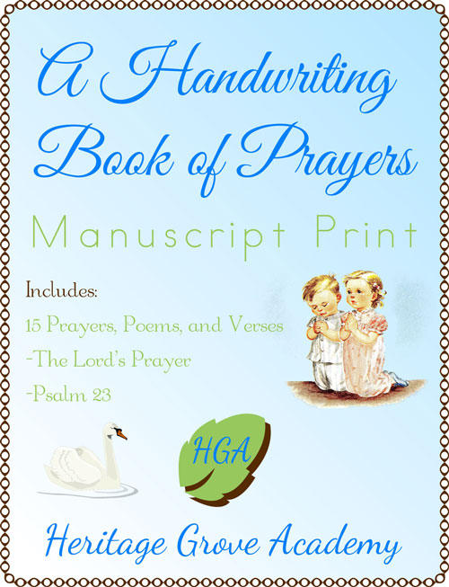 Handwriting Book of Prayers: Manuscript Print