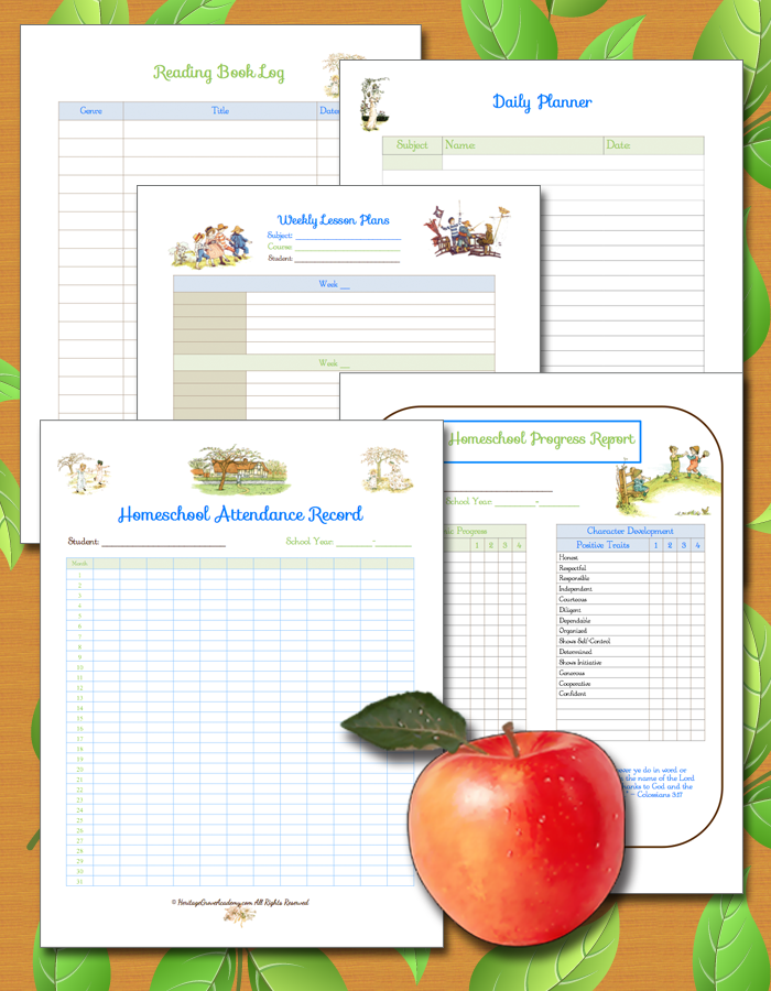 Homeschool planner pages to download and print